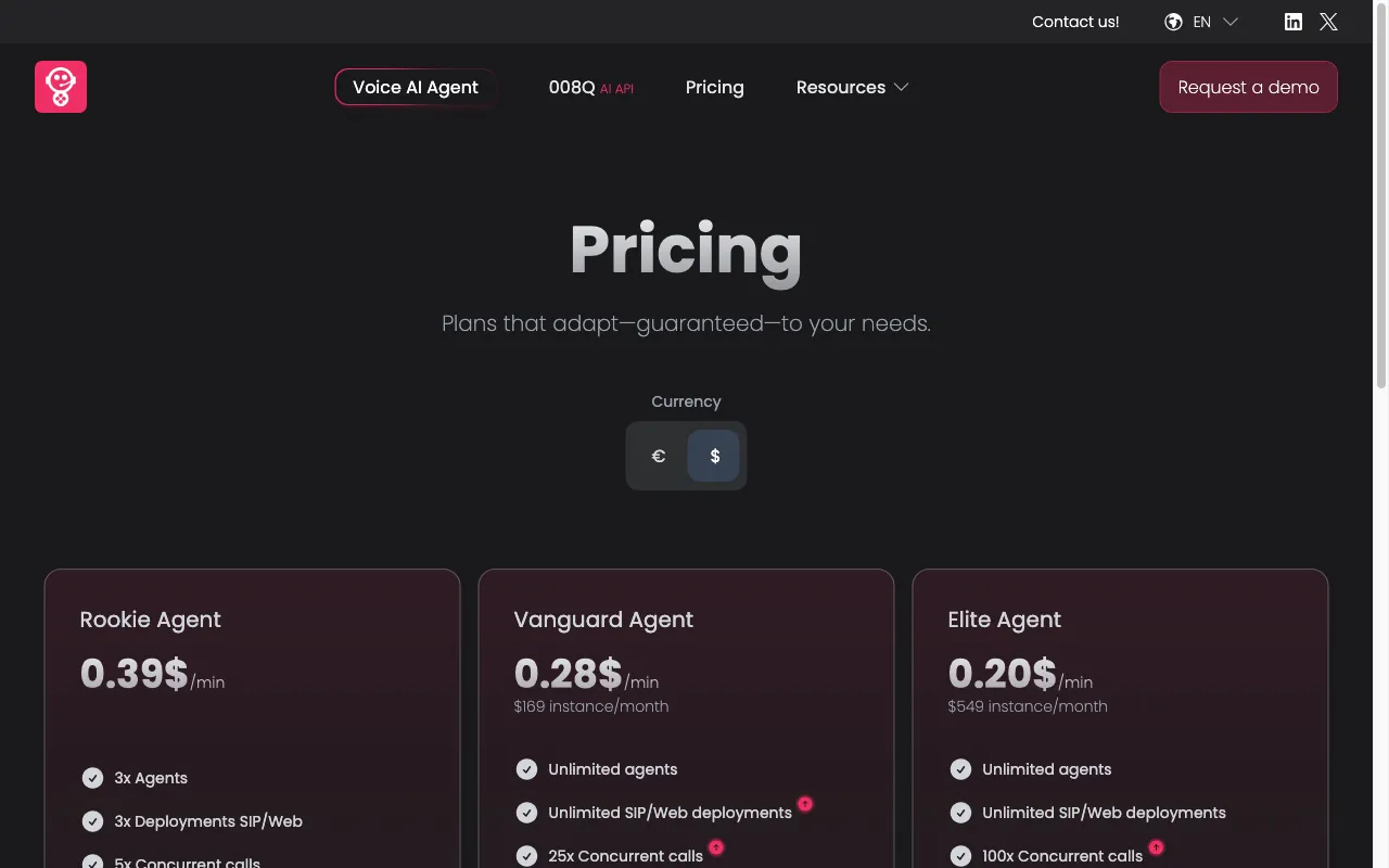 008 — pricing page