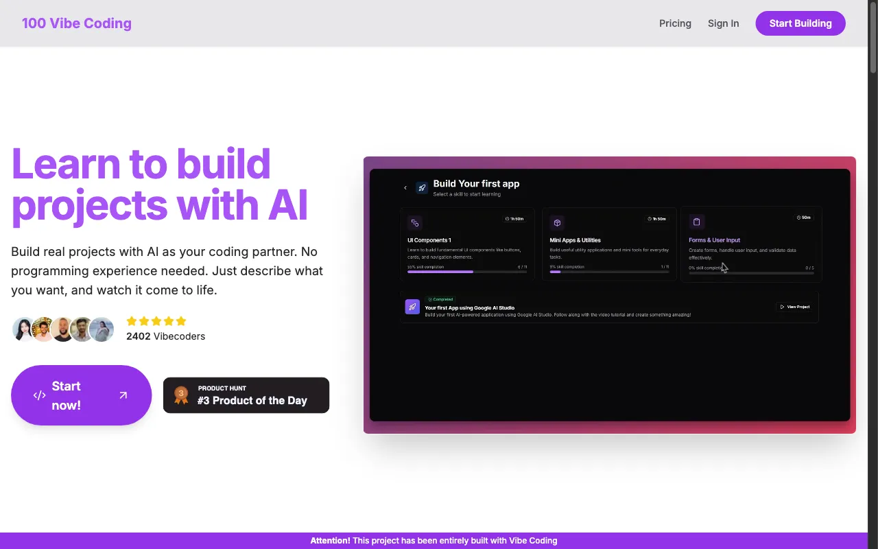 100 Vibe Coding — preview screenshot
