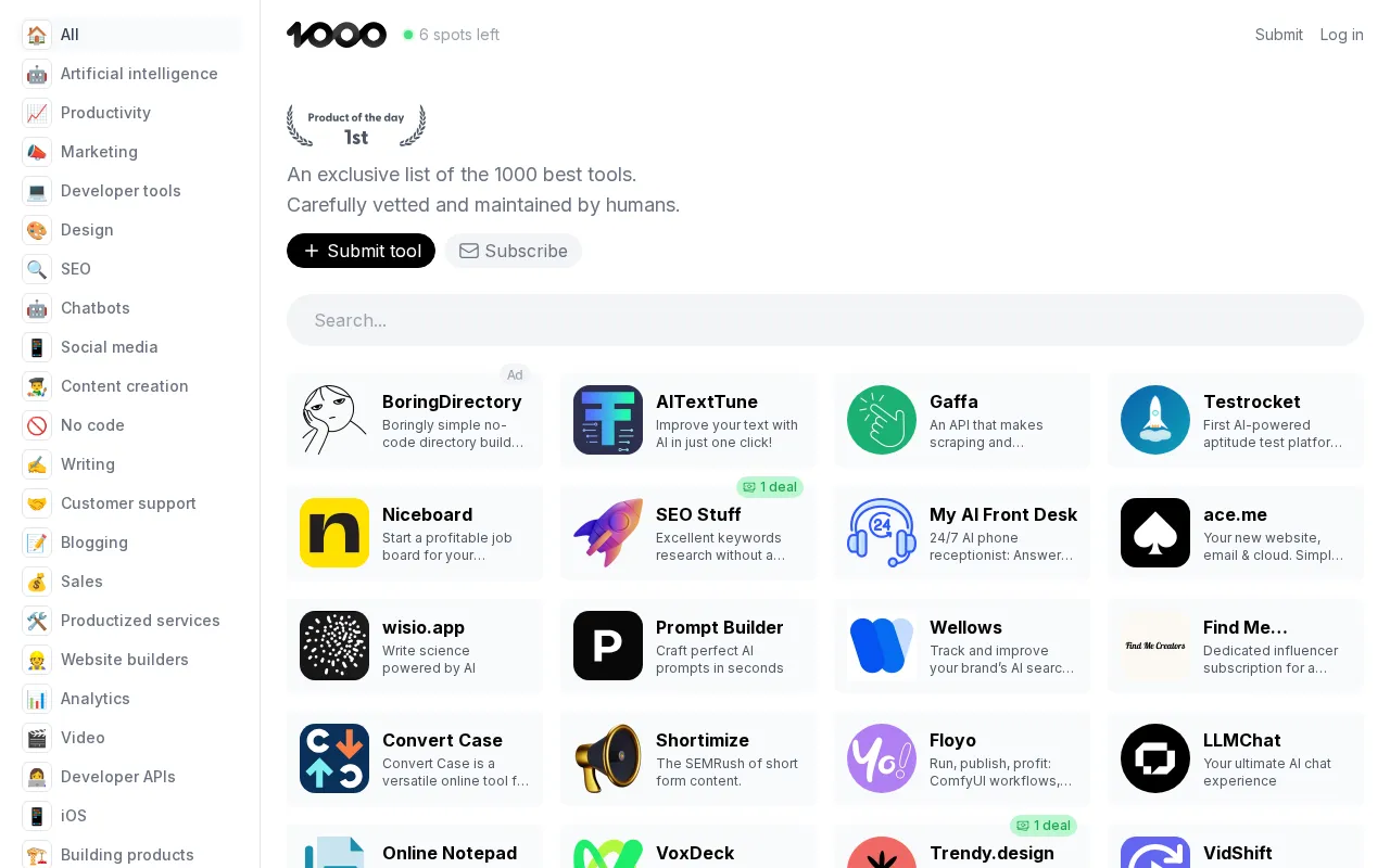 1000.tools — preview screenshot