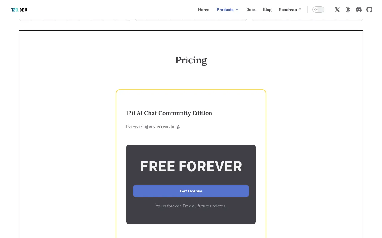 120.dev — pricing page