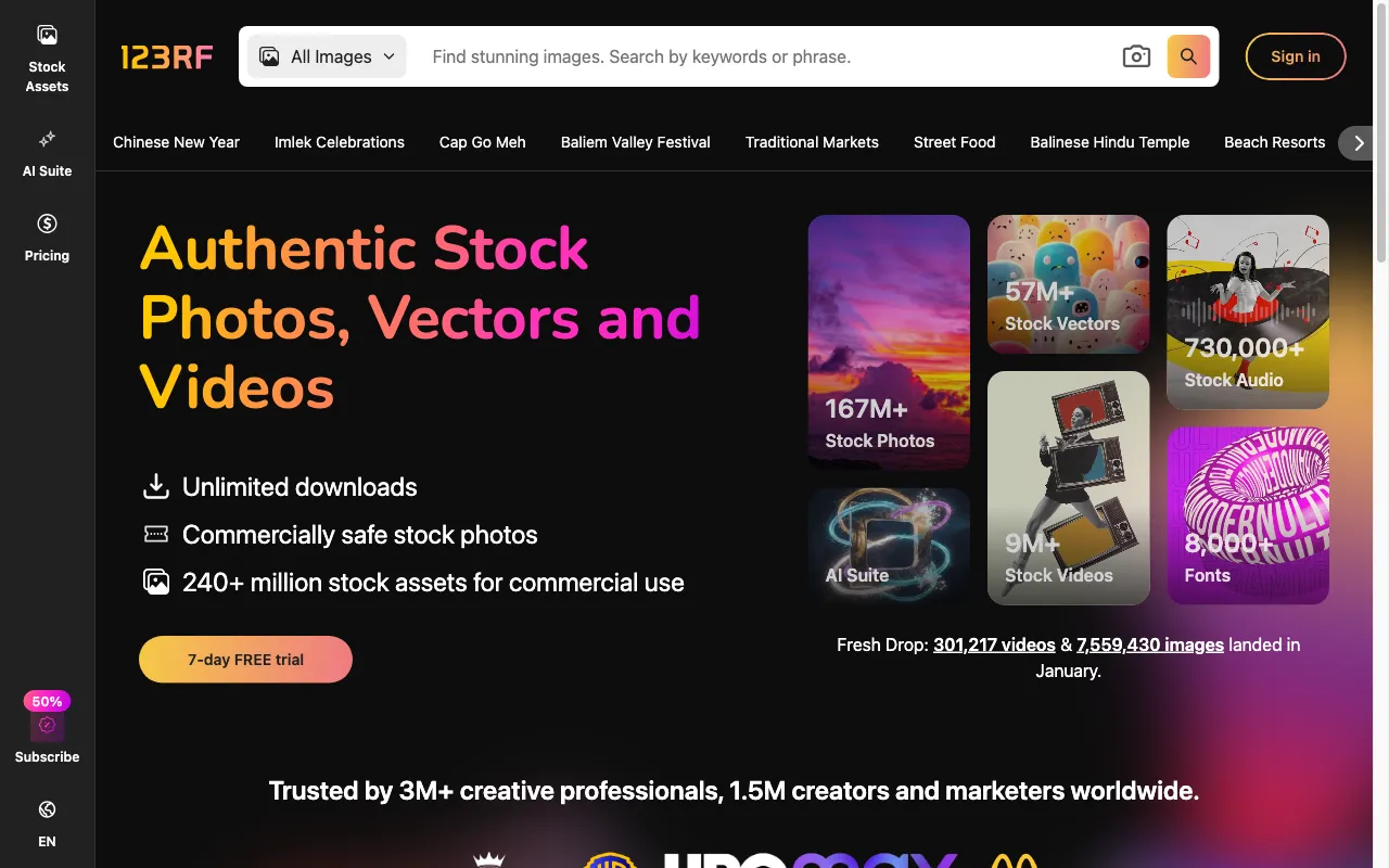 123RF AI Search Engine — preview screenshot