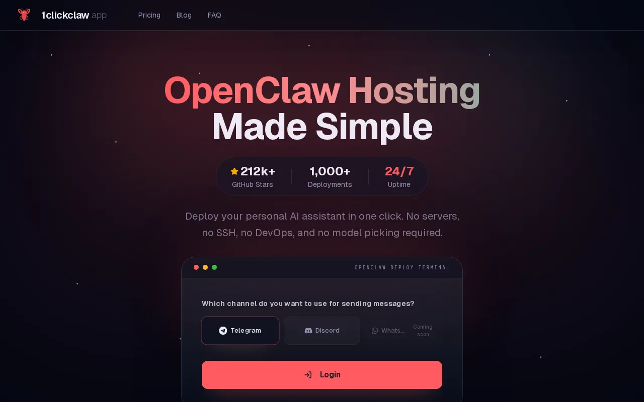 1clickclaw — pricing page
