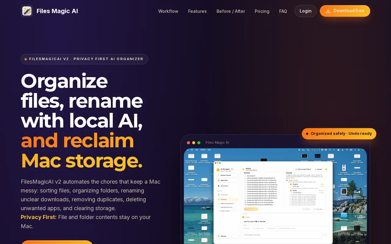 Files Magic AI File Organizer for Mac — preview screenshot