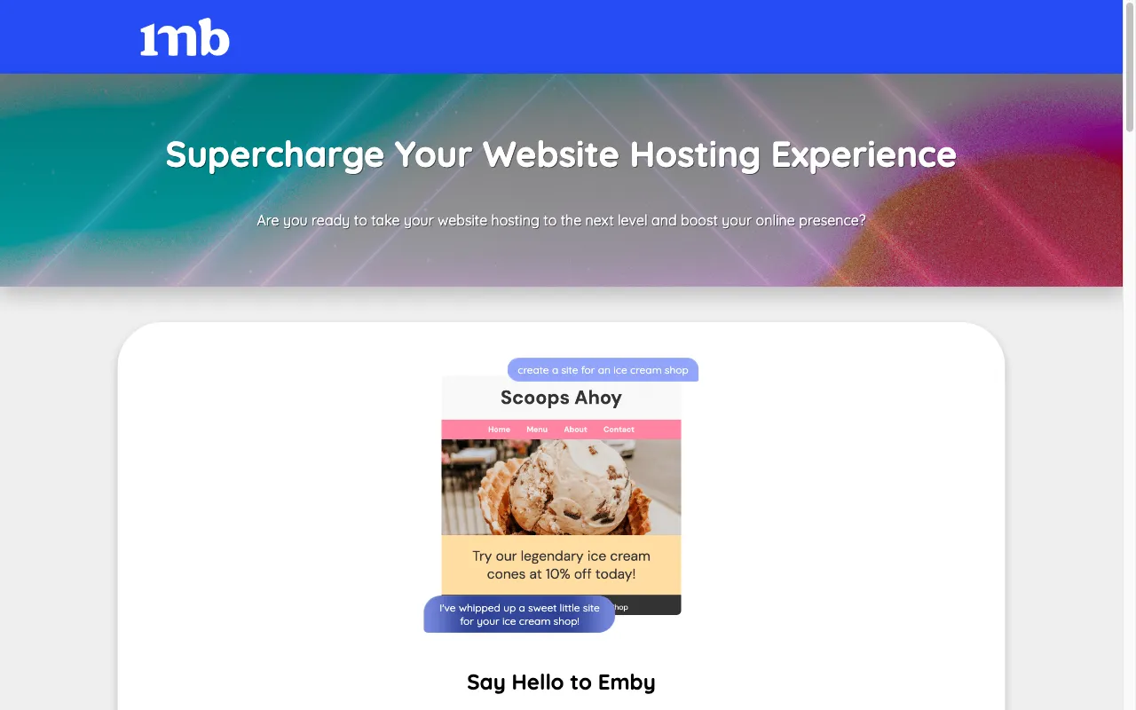 1MB V4 — pricing page