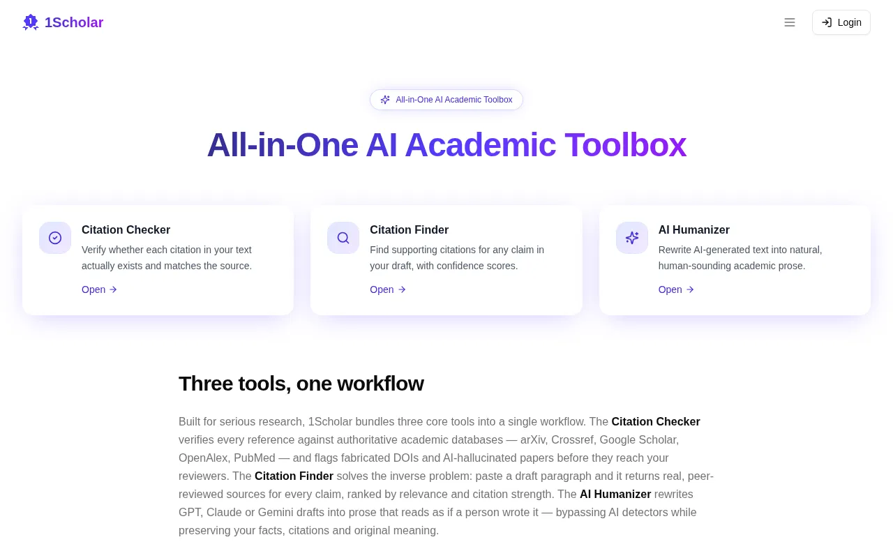 1Scholar — preview screenshot