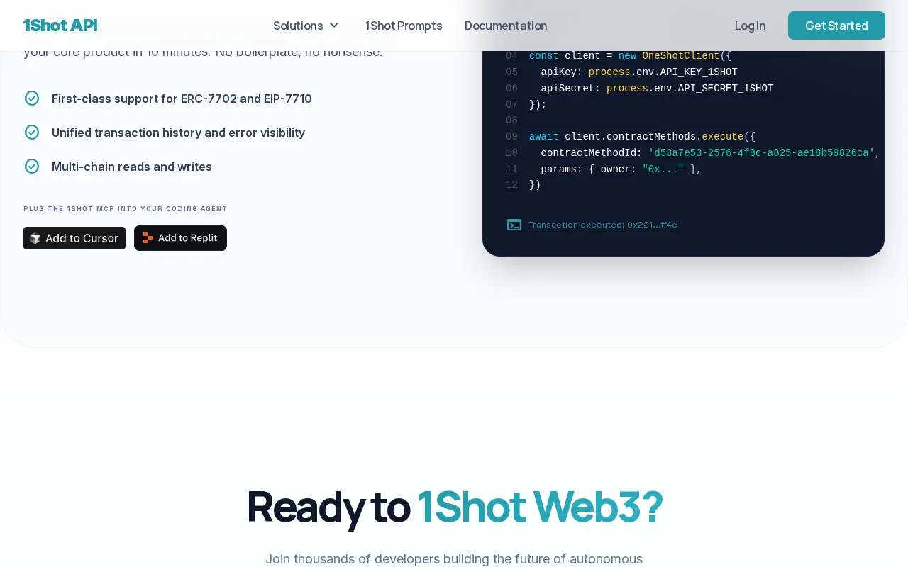 1Shot API — preview screenshot