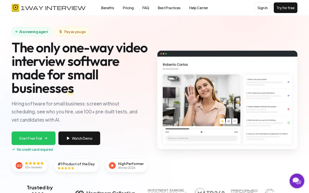 1Way Interview — preview screenshot