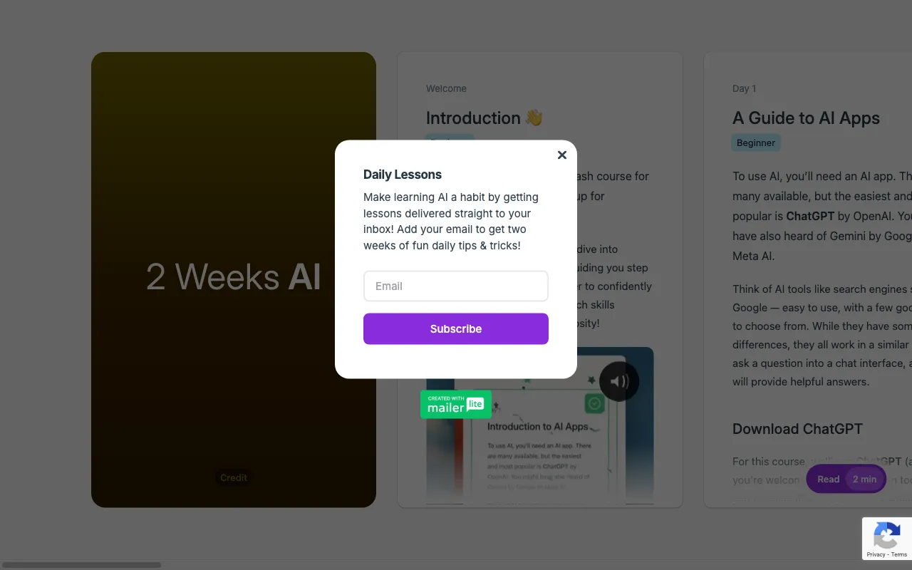 2 Weeks AI — preview screenshot