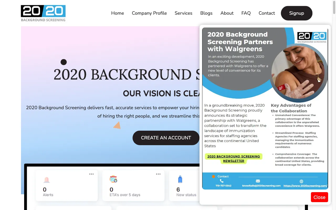 2020 Background Screening — preview screenshot