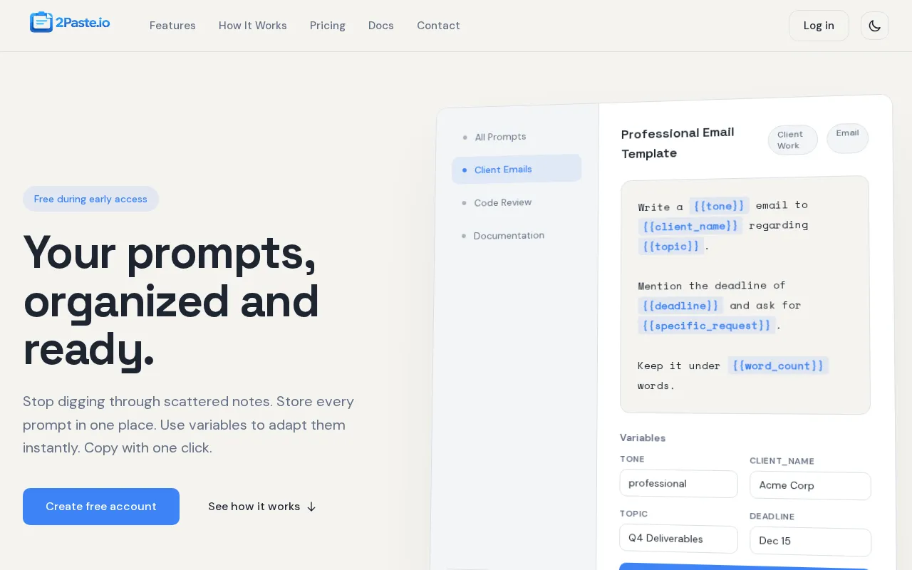 2paste.io — preview screenshot