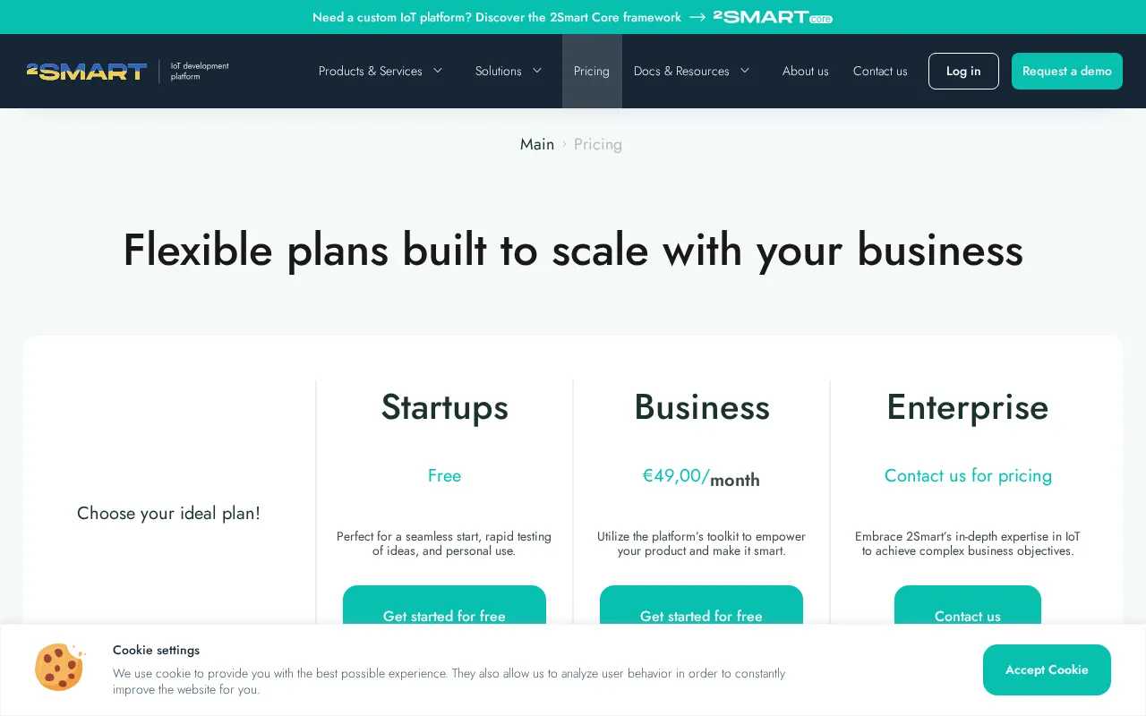 2Smart — pricing page