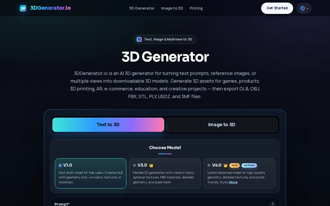 3DGenerator.io — preview screenshot