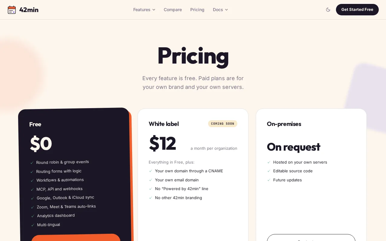 42Min — pricing page