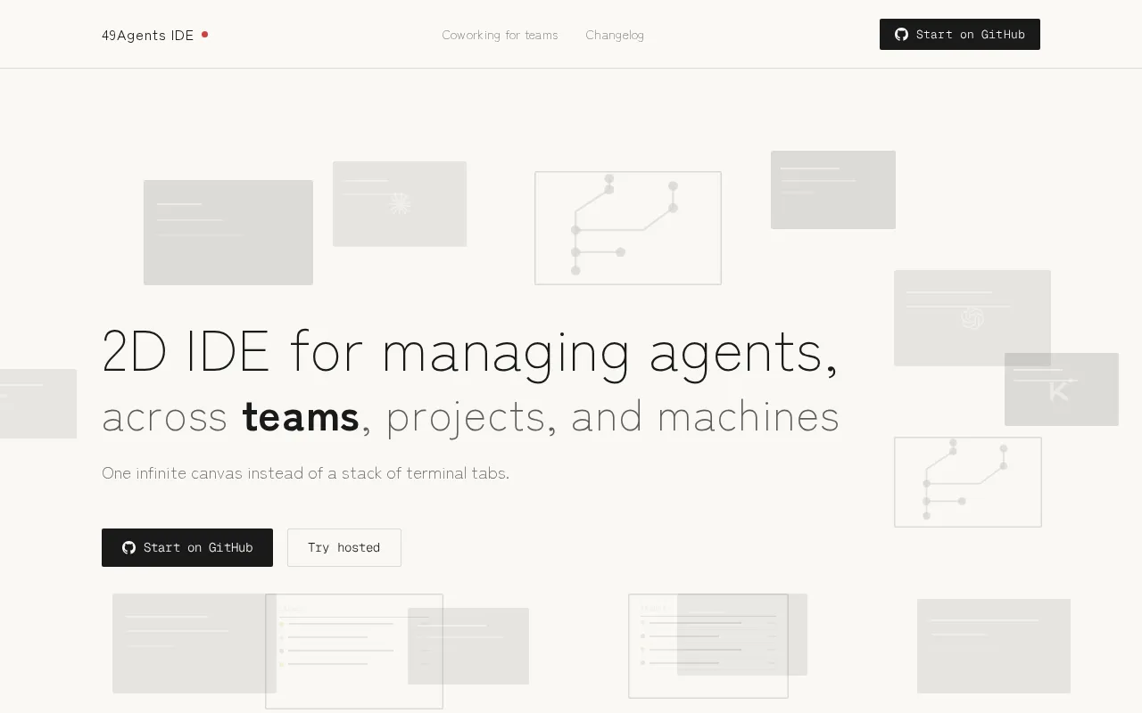 49agents IDE — preview screenshot