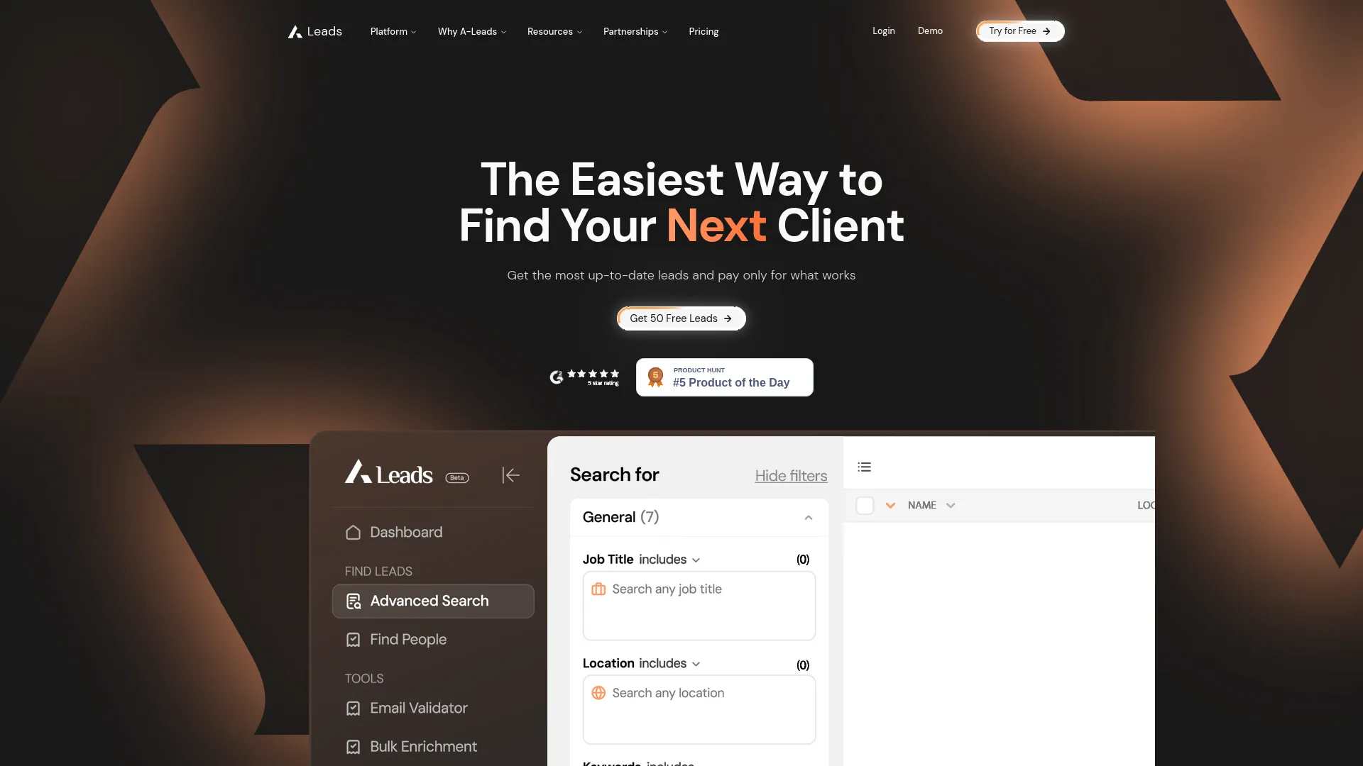 A-Leads — preview screenshot