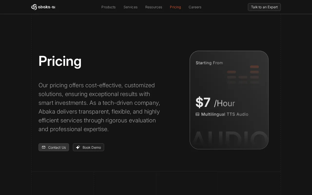 Abaka — pricing page