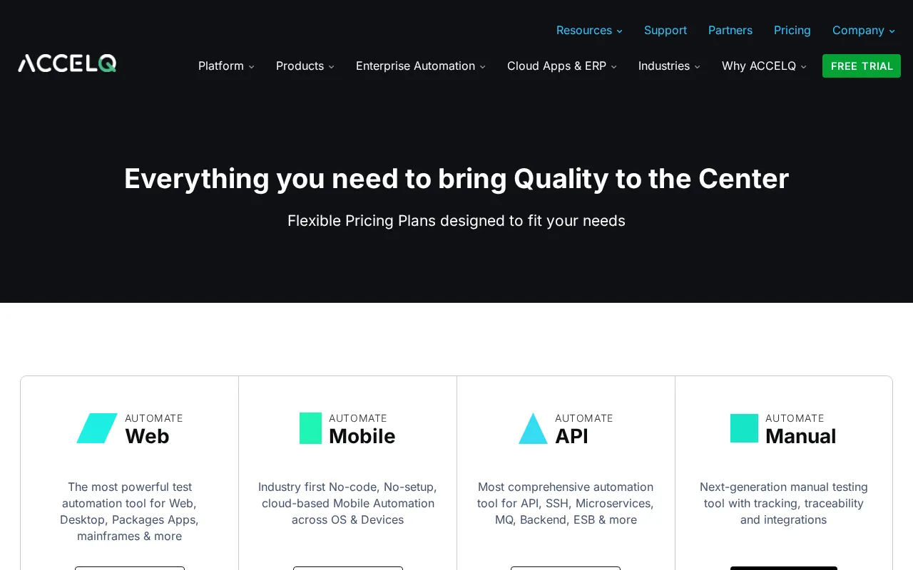 ACCELQ — pricing page