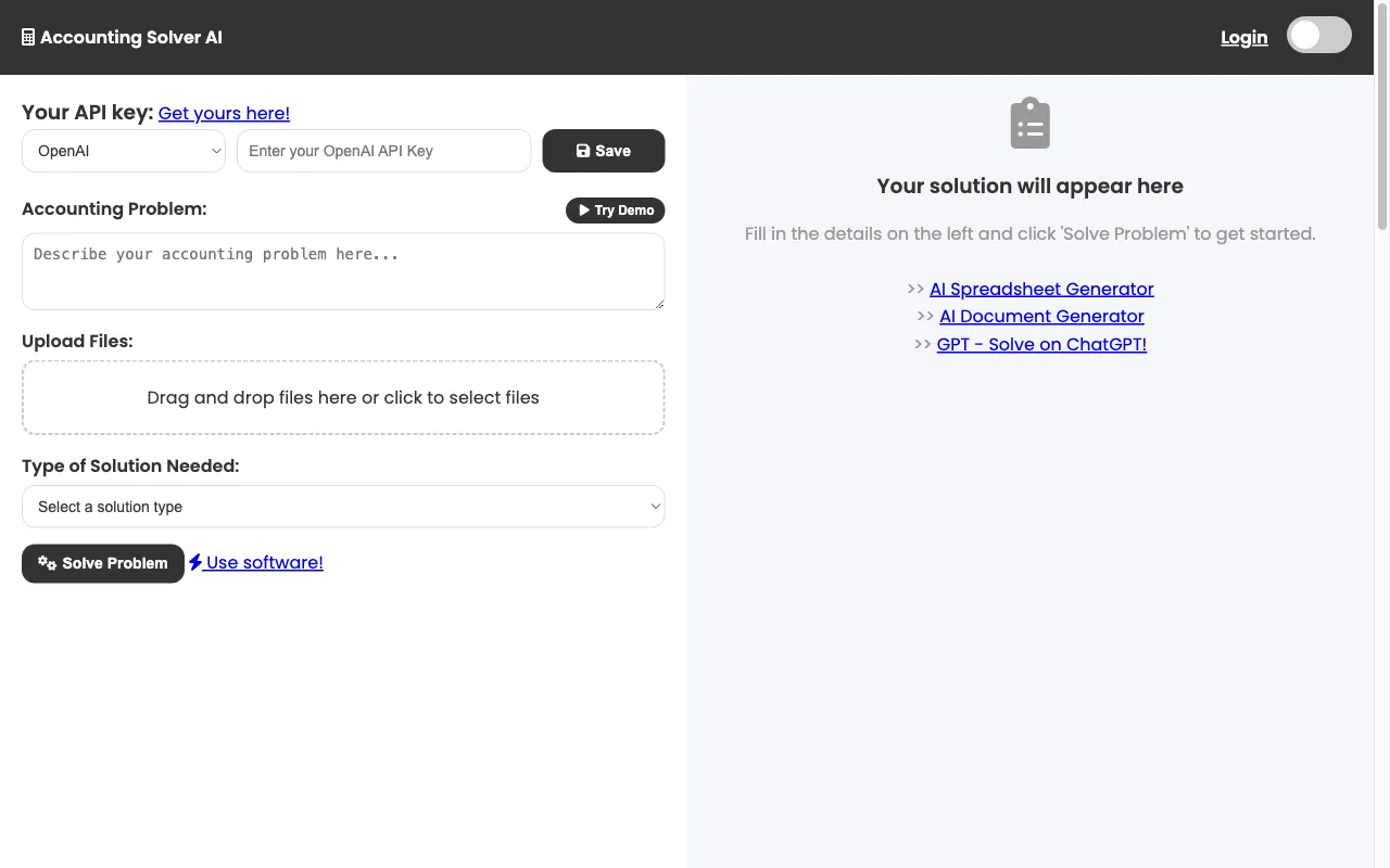 Accounting Solver AI — preview screenshot