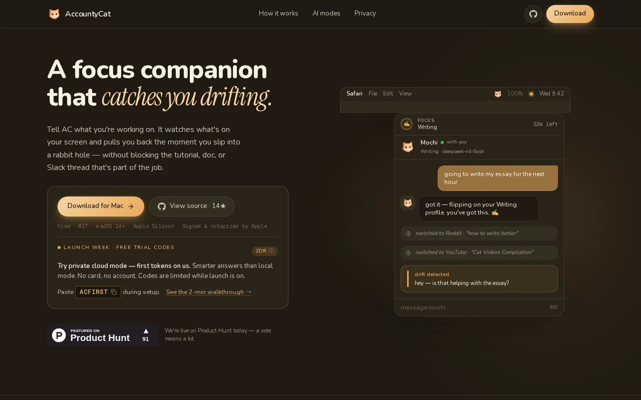 AccountyCat — preview screenshot