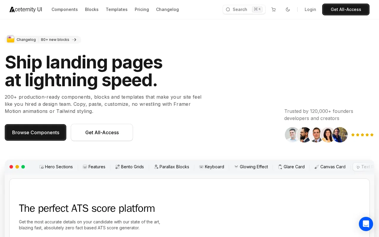 Aceternity UI — preview screenshot