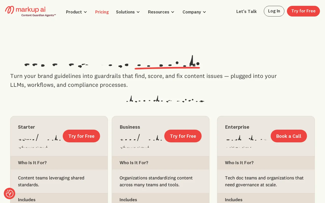Markup AI — pricing page