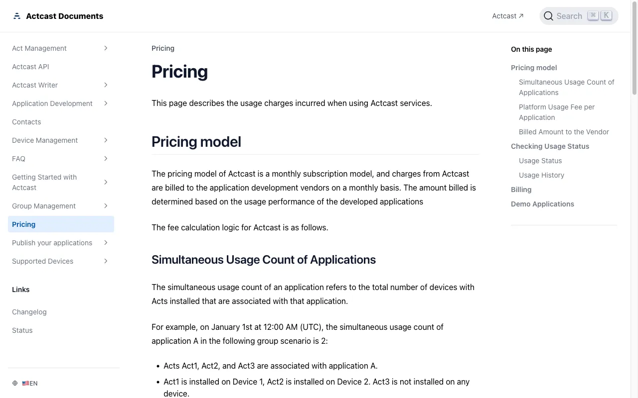 actcast.io — pricing page