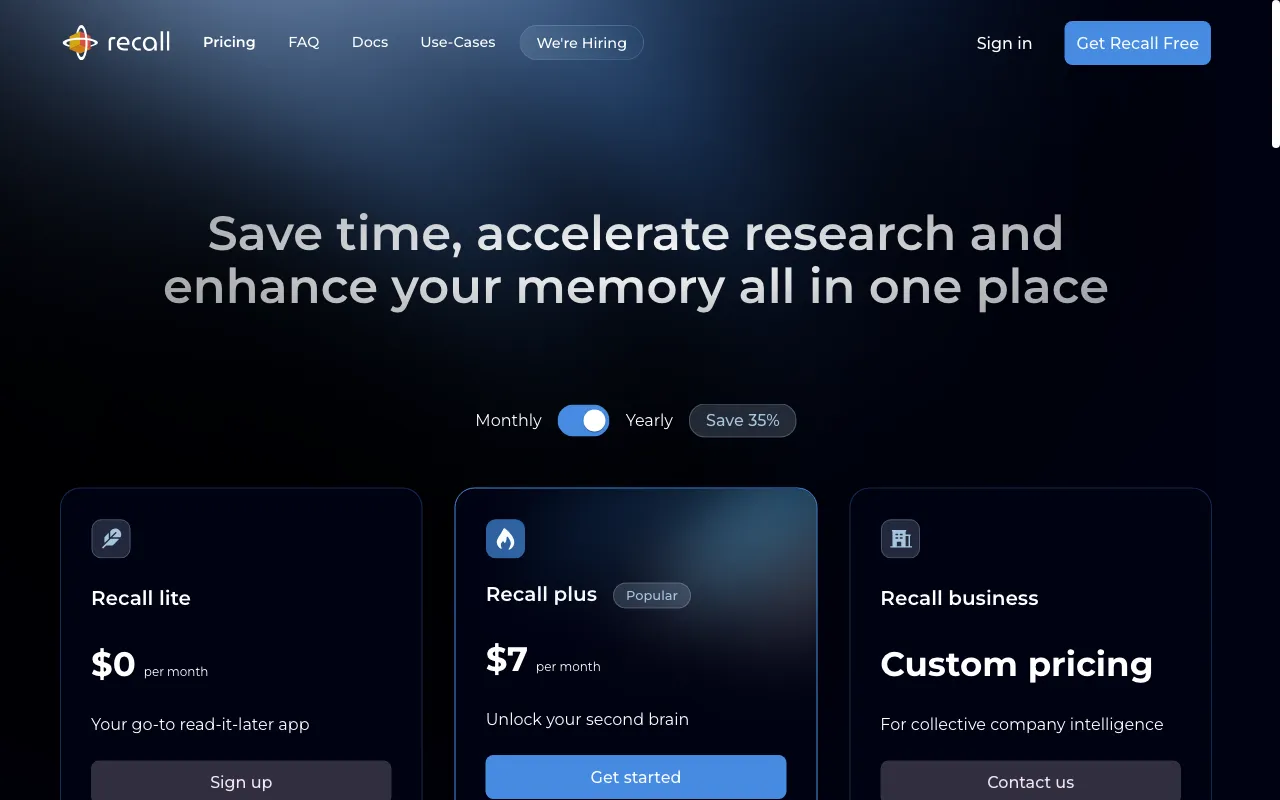 Active Recall — pricing page