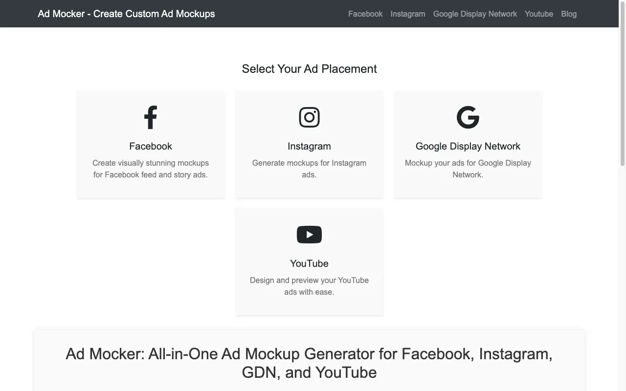 Ad Mocker — preview screenshot