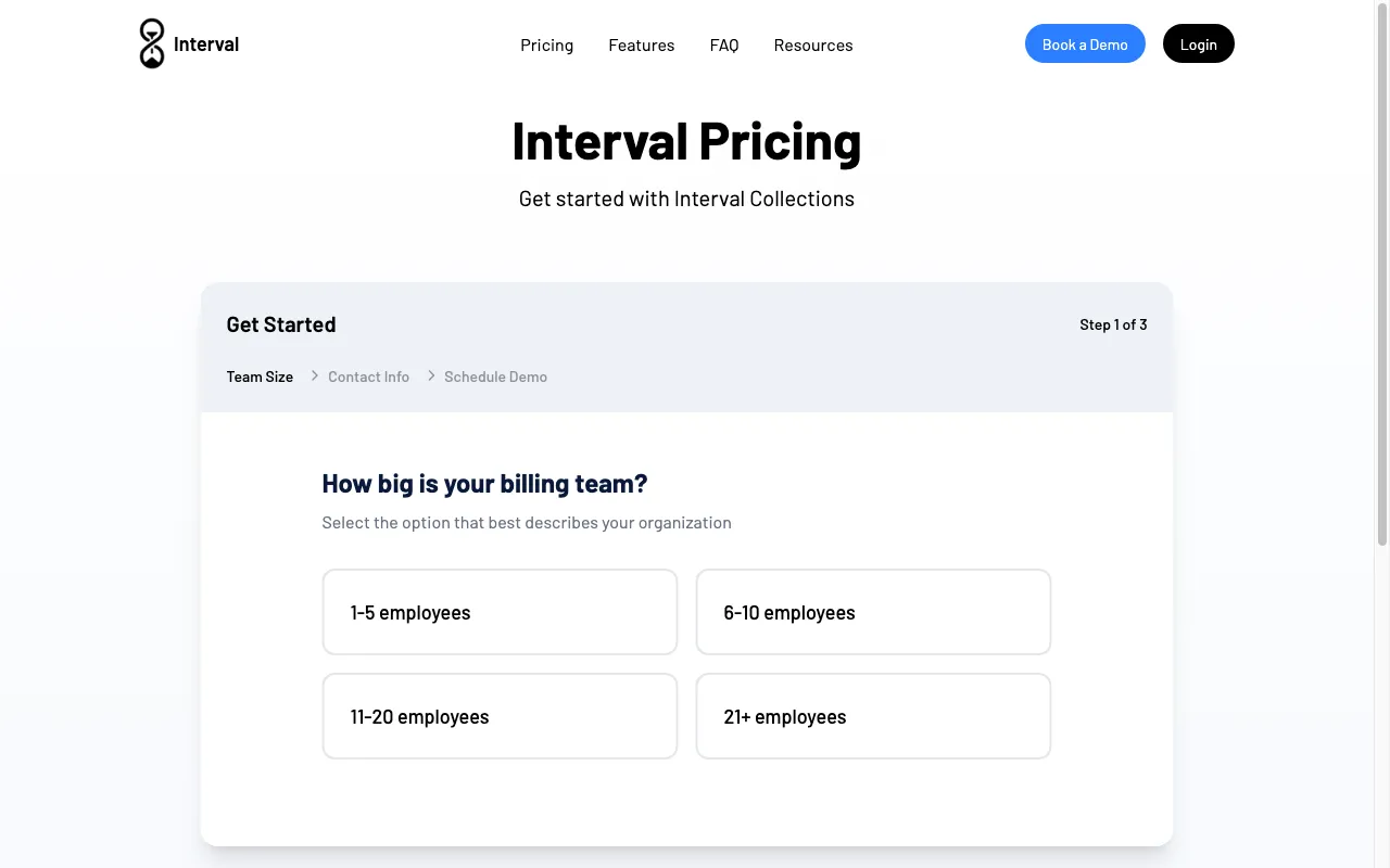 Interval — pricing page