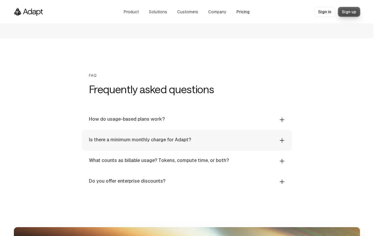 Adapt — pricing page