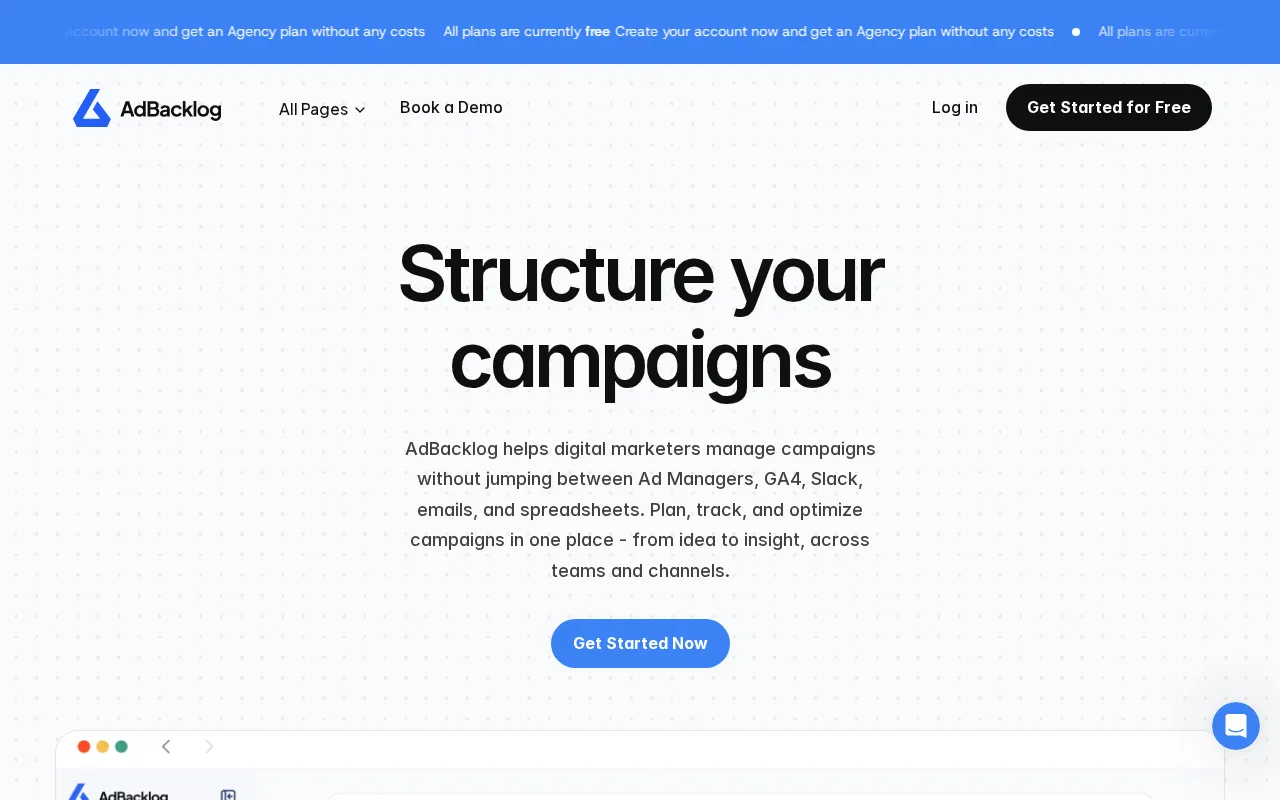 AdBacklog — preview screenshot