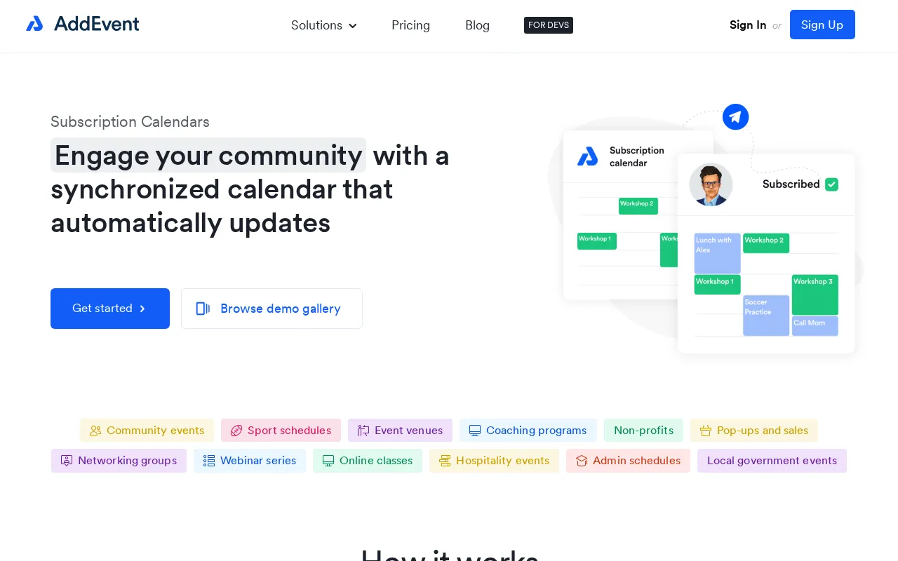 Addevent — pricing page