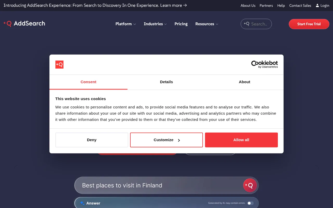 Addsearch — preview screenshot