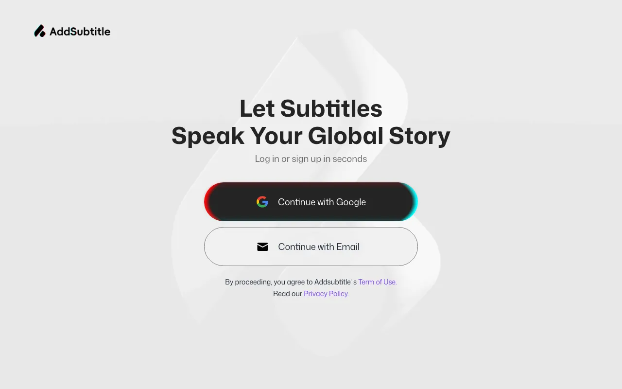 AddSubtitle — pricing page