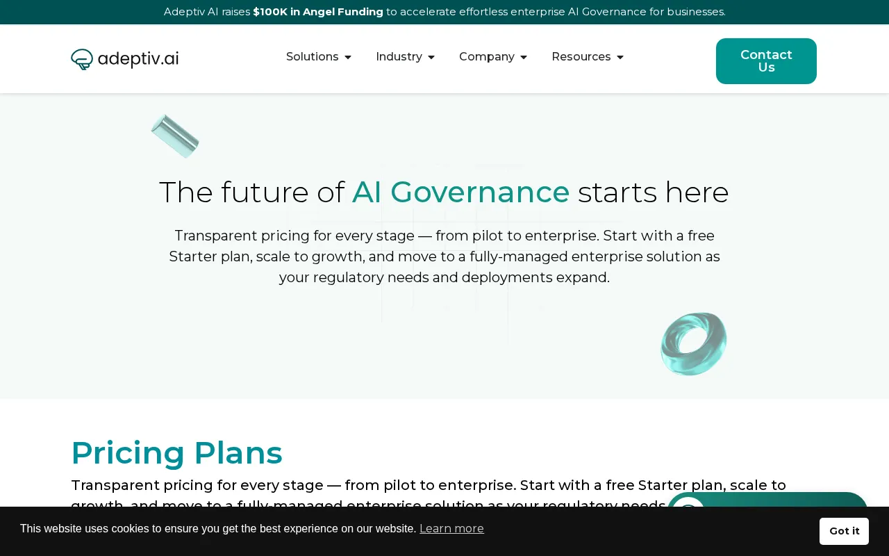 Adeptiv AI — pricing page
