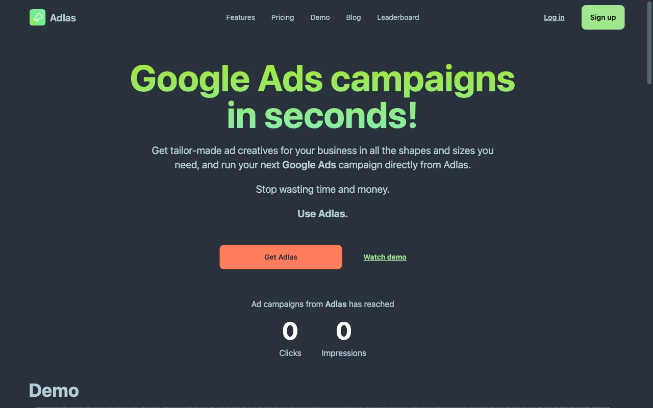 Adlas.io — preview screenshot