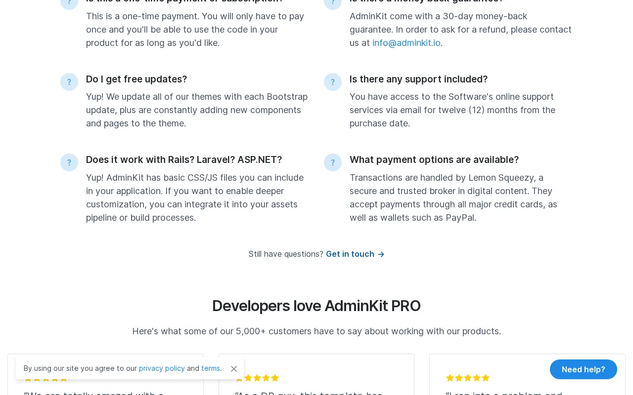 AdminKit — pricing page
