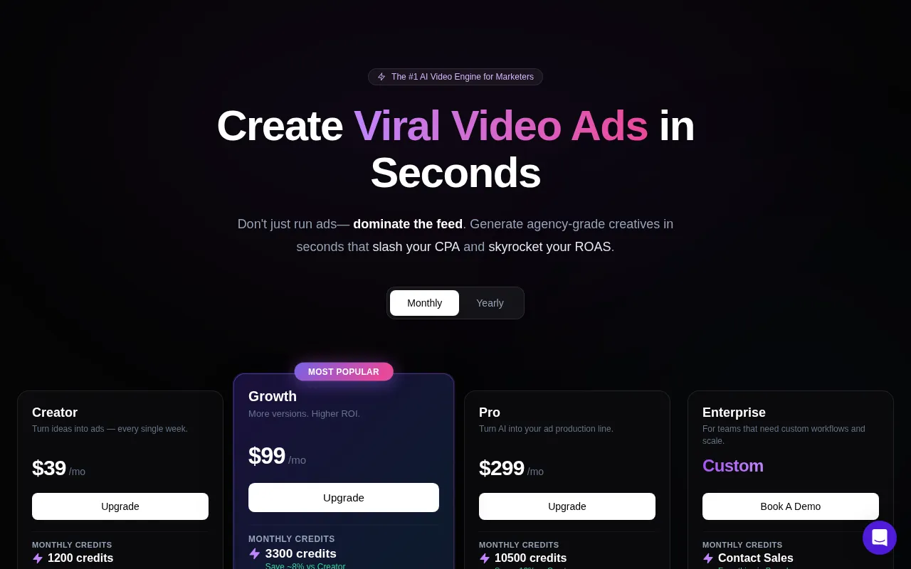 AdsTurbo — pricing page