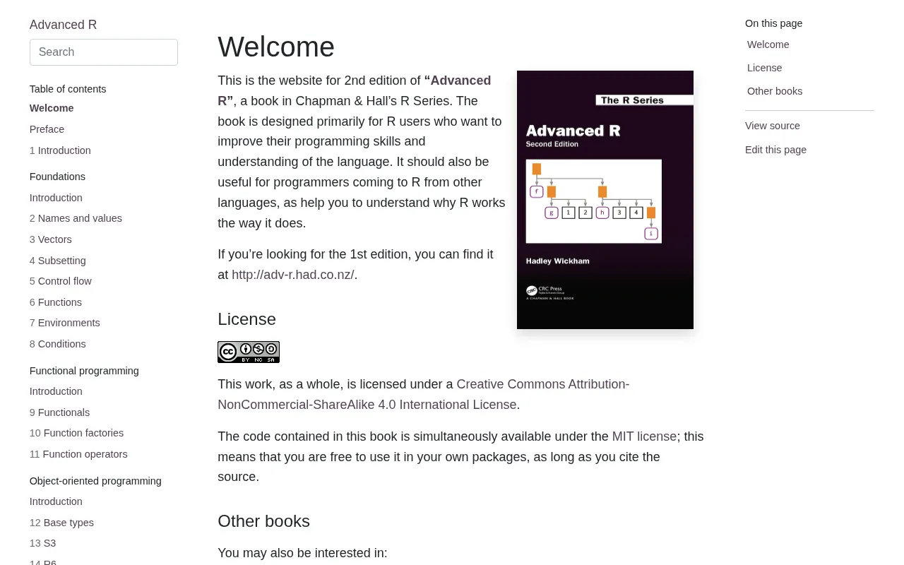 Advanced R by Hadley Wickham — preview screenshot