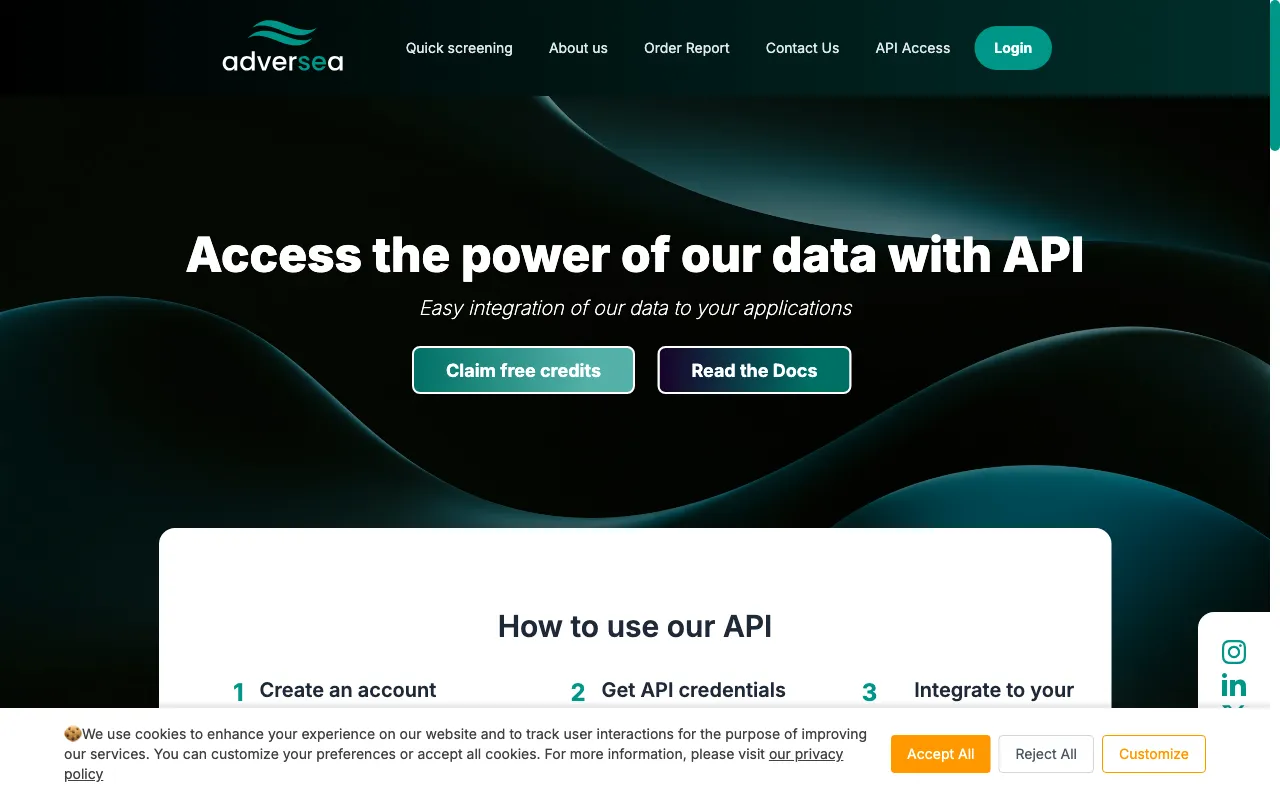 adversea.com — preview screenshot