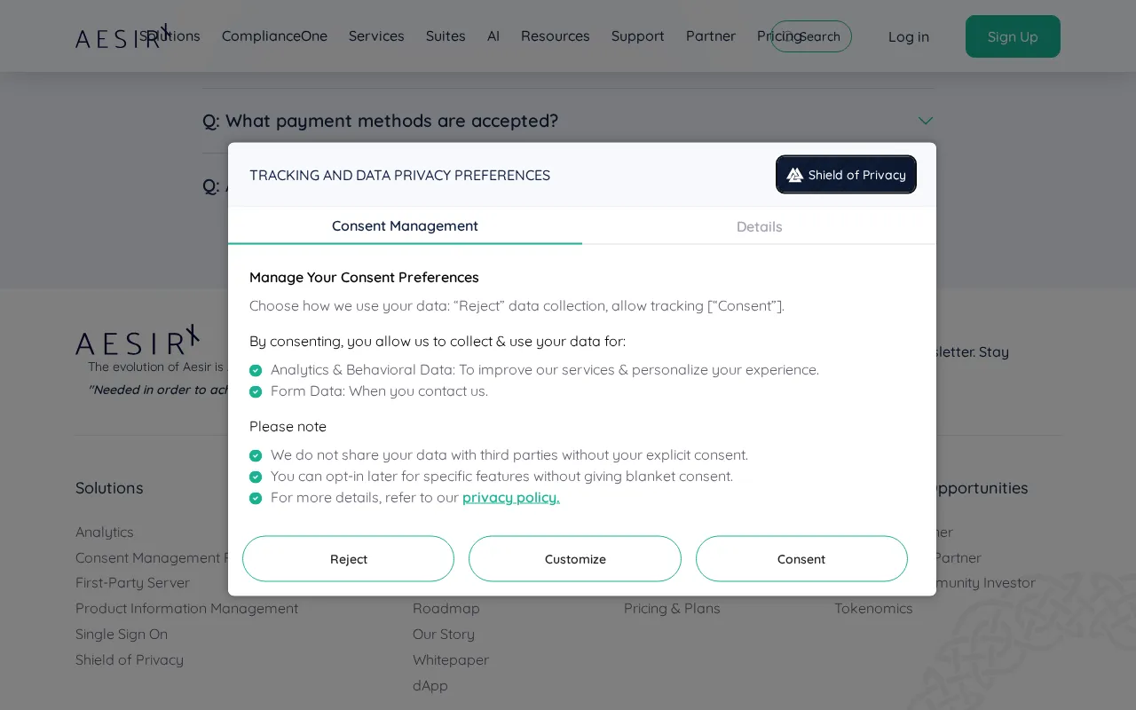 AesirX — pricing page