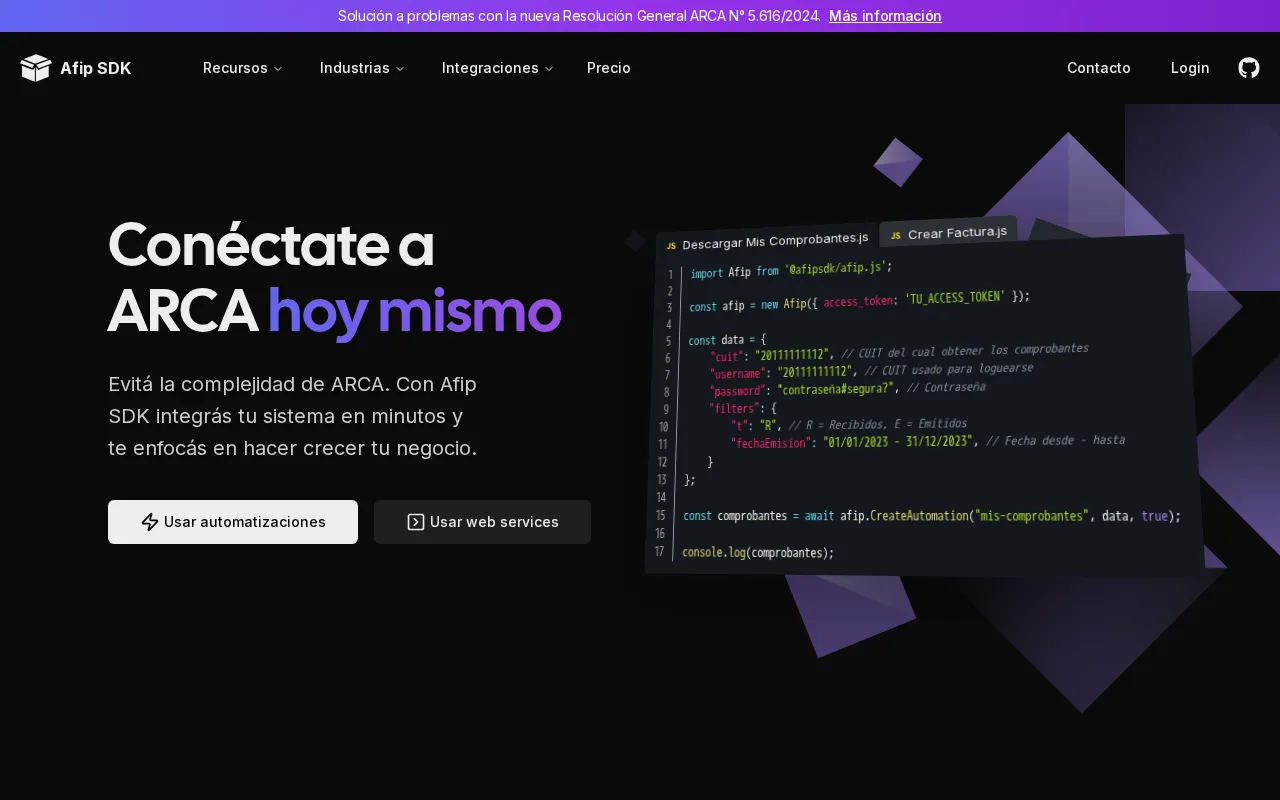 Afip SDK — preview screenshot