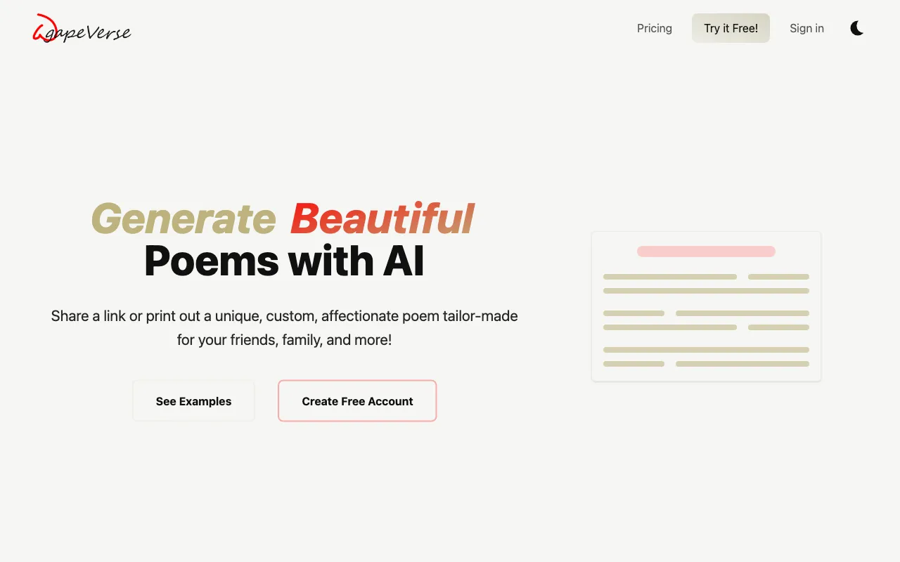AgapeVerse.app — preview screenshot