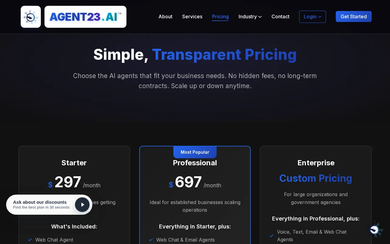 Agent23 — pricing page