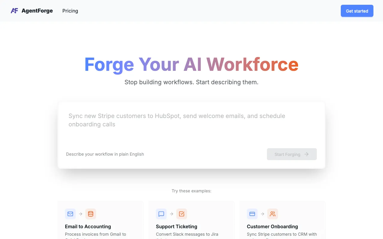 AgentForge — preview screenshot