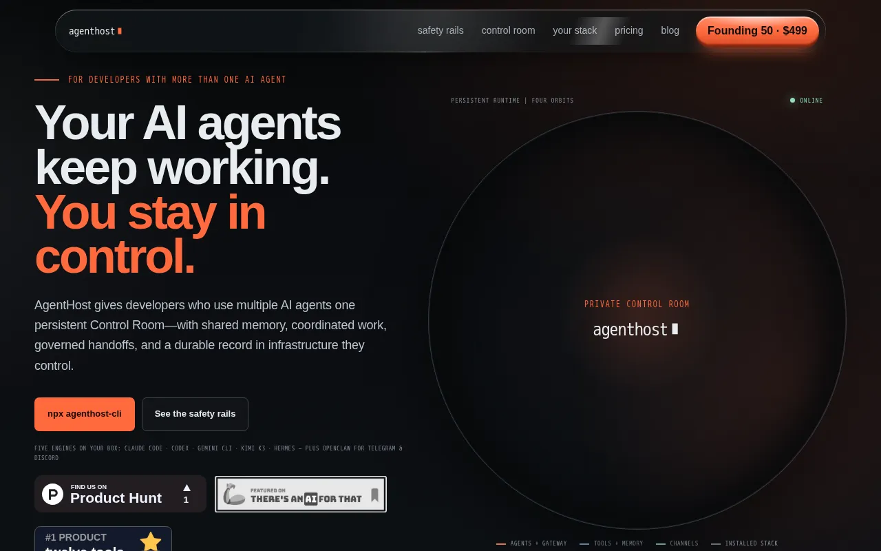 agenthost.space — preview screenshot