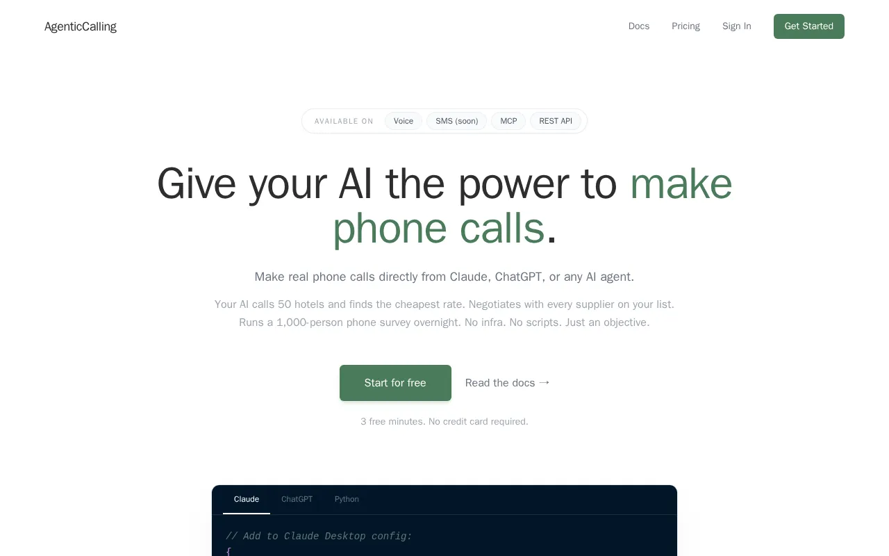 AgenticCalling AI — preview screenshot