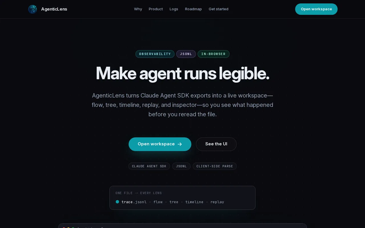 AgenticLens — preview screenshot