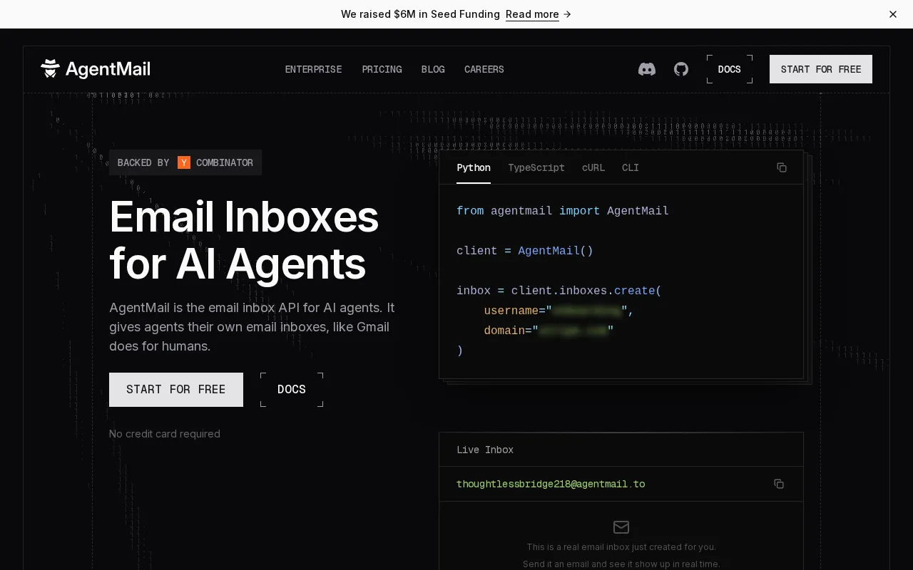 AgentMail — preview screenshot
