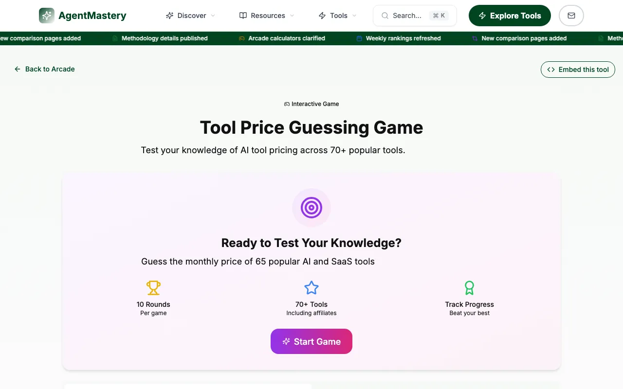 AgentMastery Arcade — pricing page